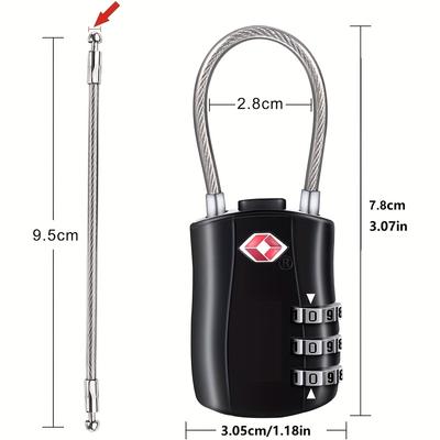 TSA  Luggage Combination Locks Alloy Body Combination Padlock for Travel Bag Suit Case Lockers Gym Bike Locks 1/2 Packs