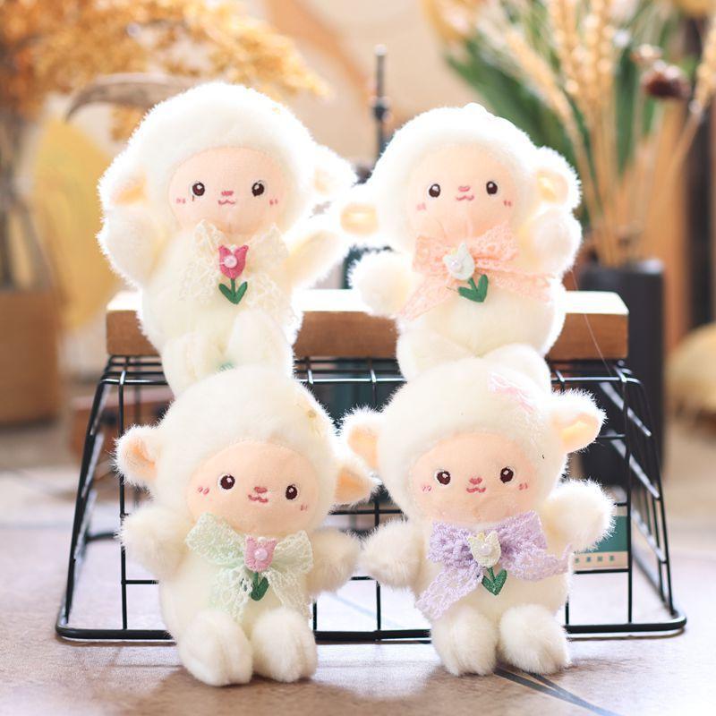 Cute Fluffy Sheep Plush Keychain Eco-friendly Soft Touch Lightweight Bag Pendant Nice Key Decor for Daily Use