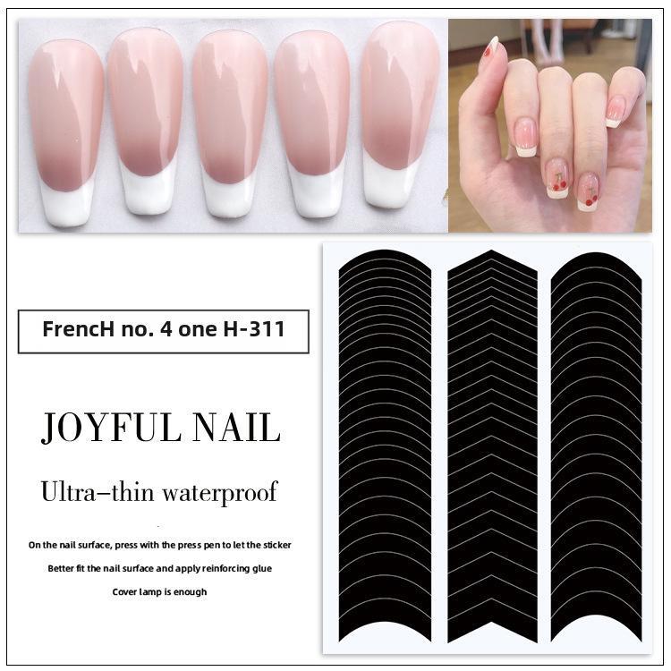 

Набор наклеек для французского маникюра в форме полумесяца 2025 г. - аксессуары для дизайна с V-образным краем