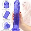 Straight General Eggless Dildo Crystal Simulation Penis Transparent Jelly Wearing Female Masturbation Device