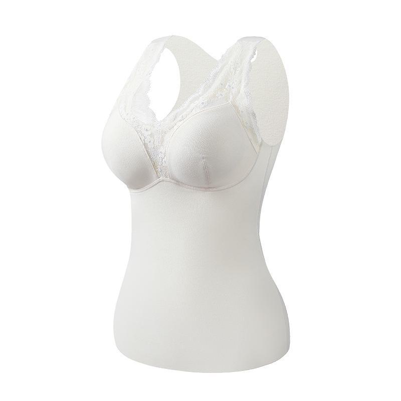 

Женский теплый жилет с V-образным вырезом: Двусторонний начесанный немецкий бархат, дизайн без бюстгальтера L (80-100 catties) белый