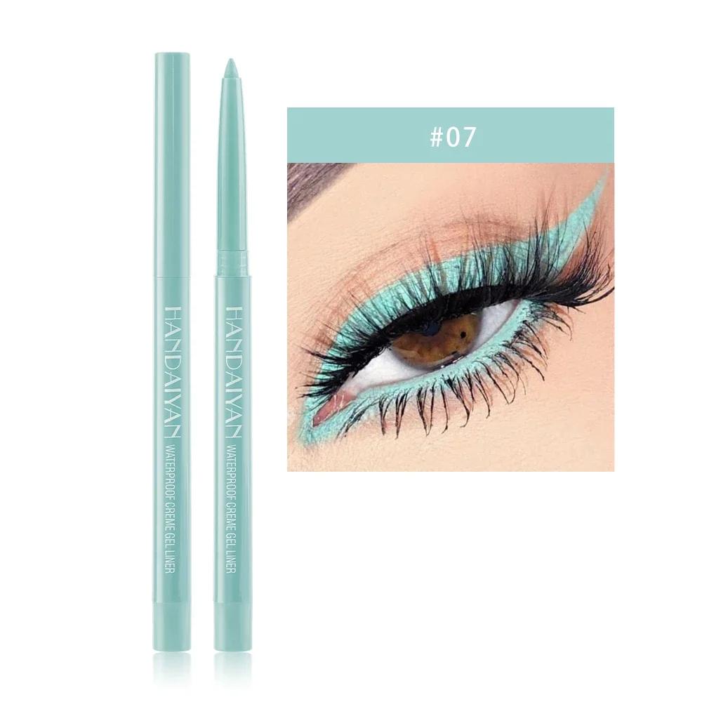 HANDAIYAN Matte Colorful Eye Liner Pen Cream Lasting Eyeliner Gel Pencils Option Easy To Wear Cosmetics White Yellow Blue Purple