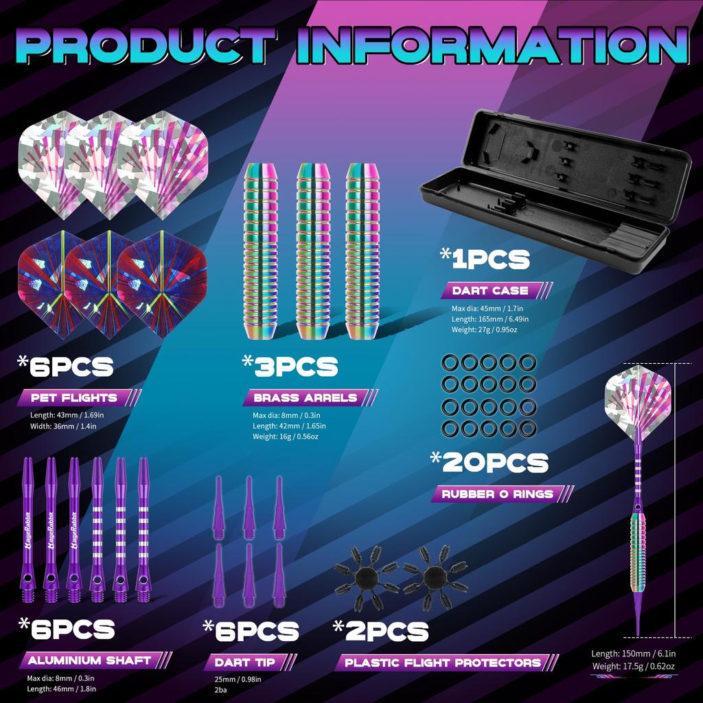 MageRabbit Soft Tip Darts 3 Aluminium Professional 3 Ersatzpfeile 3 Ersatzpfeile aus Kunststoff und Kupfermaterial 16 g für elektronische Dartpfeile Dartpfeile Pfeile