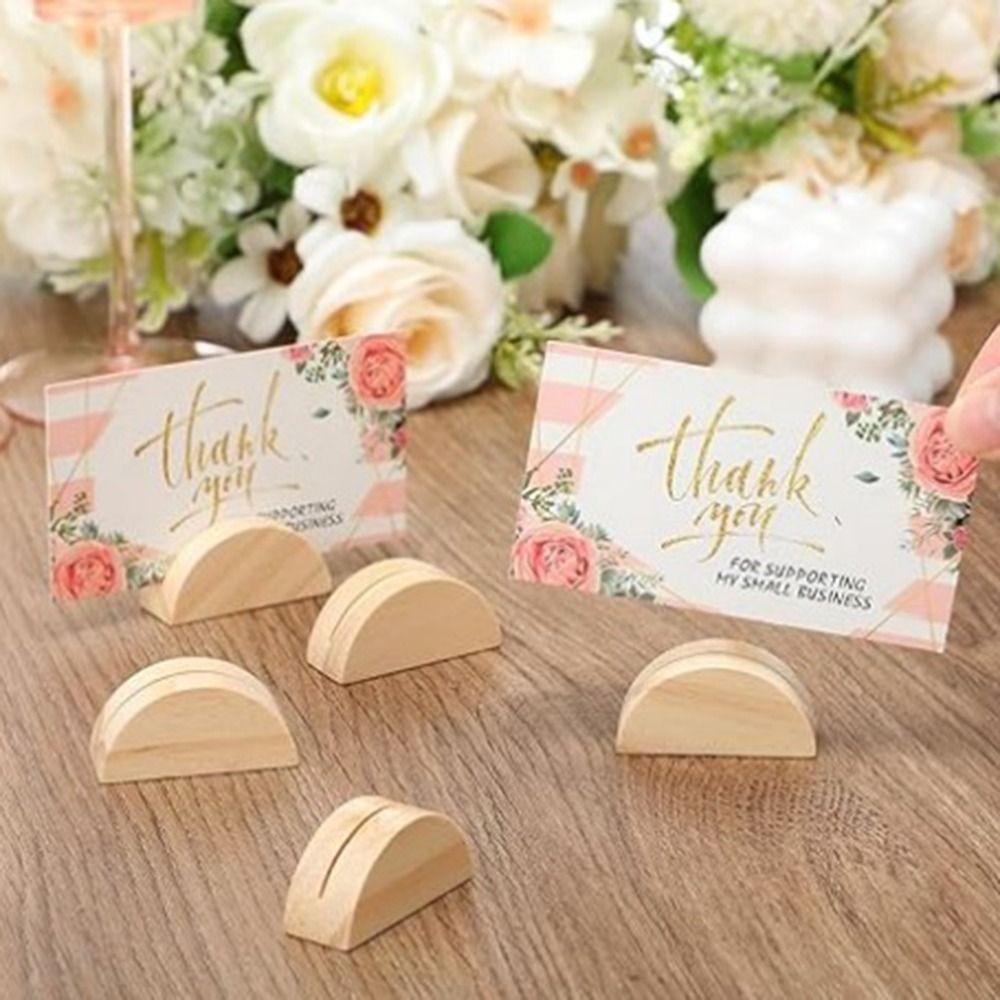 Natural Pine Wood Table Number Stands Multi-Shapes Table Name Holder Wedding Reception