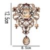Vintage Crystal Flower Brooch for Women Palace Style Party Office Badges Pin Gifts