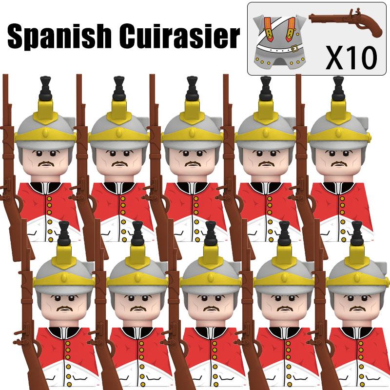 Kids Toys Napoleonic Wars Building Blocks 10pcs/lot Fusilier Lancer Soldiers Mini Action Figures Toys For Kids Christmas Gifts