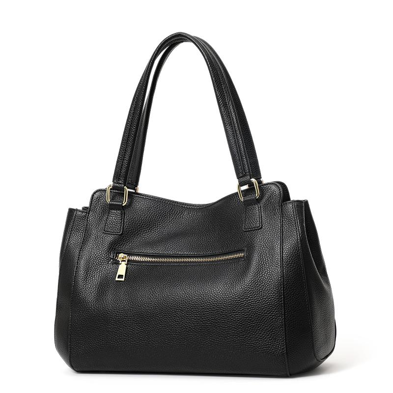 Aidrani Genuine leather women's tote bag, solid color, large capacity cowhide handbag, casual shoulder bag