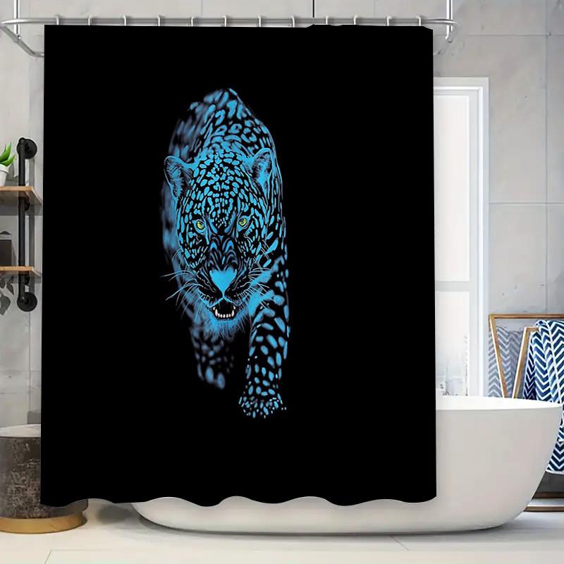 

Tiger Shower Curtain Wild Animal Forest Decor Bathroom Set Nature Jungle Theme Home Decor Artistic Print Waterproof Fabric W60H190(CM)-1 Pcs
