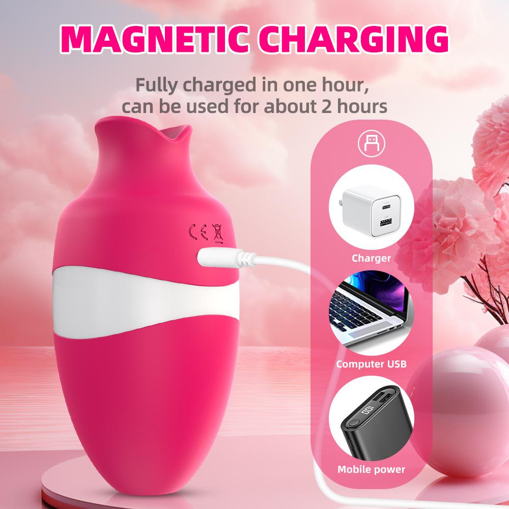 Sucking Tongue Licking 2 In 1 Vibrators for Women Clitoris Stimulator Oral Nipple Vacuum Clit Sucker Female Sex Toys for Adults