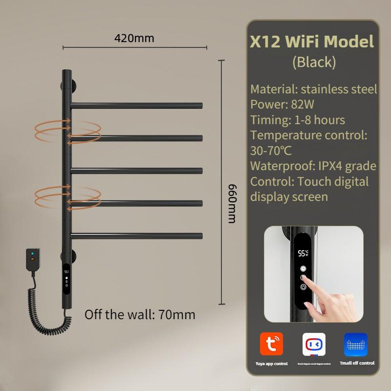 Electric Towel Rack  Household Bathroom Waterproof Intelligent Constant Temperature Towel Drying And Storage Holder