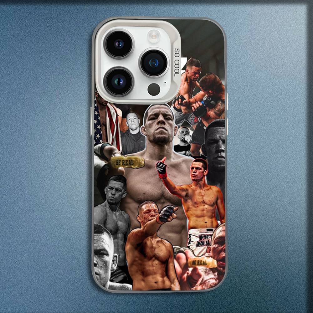 N-Nate D-Diaz Phone Case For iPhone 16,15,14,13,12,11,Mini,Pro,E,MAX White Candy Matte Shockproof Cover