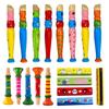 Wooden Musical Instrument Toys for Kid, Wooden Cartoon Piccolo & Harmonica & Trumpet,  Music Early Educational Toys for Children