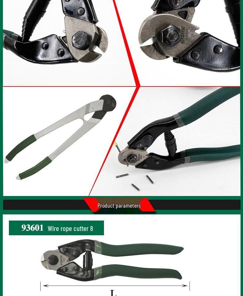 SATA 93601/93603 Steel Wire Rope & Cable Cutter, 8-Inch & 24-Inch, Spring Steel, Single Strand