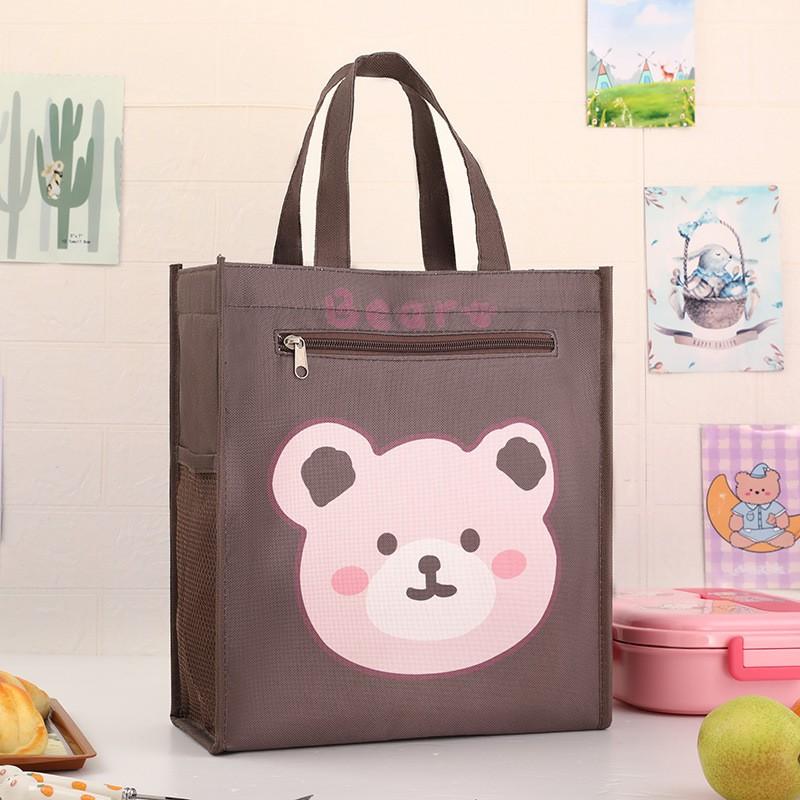 Large Insulated Lunch Bag Kids Waterproof School Meal Carrier Reusable Bento Tote Boys Girls Cartoon Style