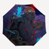 1pc Heroic Warrior Amidst Stormy Skies Automatic Open/CloseUmbrella, Portable Compact Umbrella for Men & Women G047