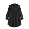 Women's Loose Plush Solid Color Single Breasted Pocket Hood Zipper Jacket