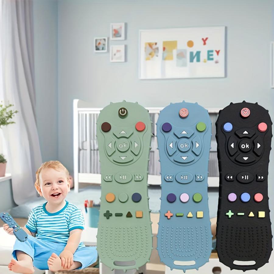 Eco-friendly Silicone Teether Shaped Like a Remote Control чёрный