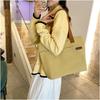 Canvas Bag Japanese Literary Large Capacity Shoulder Bag Female Student Tutoring Bag Korean Pure Color Commuter Ladies Handbag