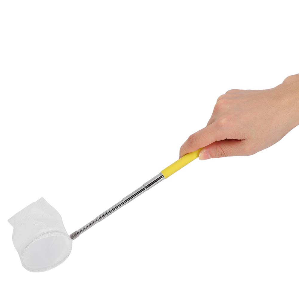 Retractable Aquarium Fish Tanks Catch Net Stainless Steel Portable Shrimp Fishing NetYellow Round