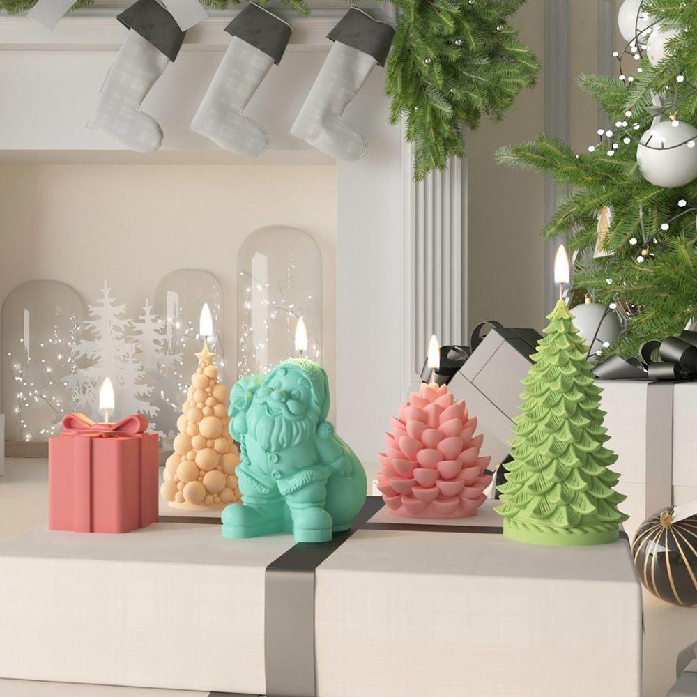 Christmas Tree Christmas Candle Mold Santa Claus Candle Making Tools  Festival Decorations