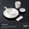 Hotel Restaurant Ceramic Tableware Set: Plates, Bowls, Cutlery, Chopsticks for Private Rooms - 7 or 8 Pieces