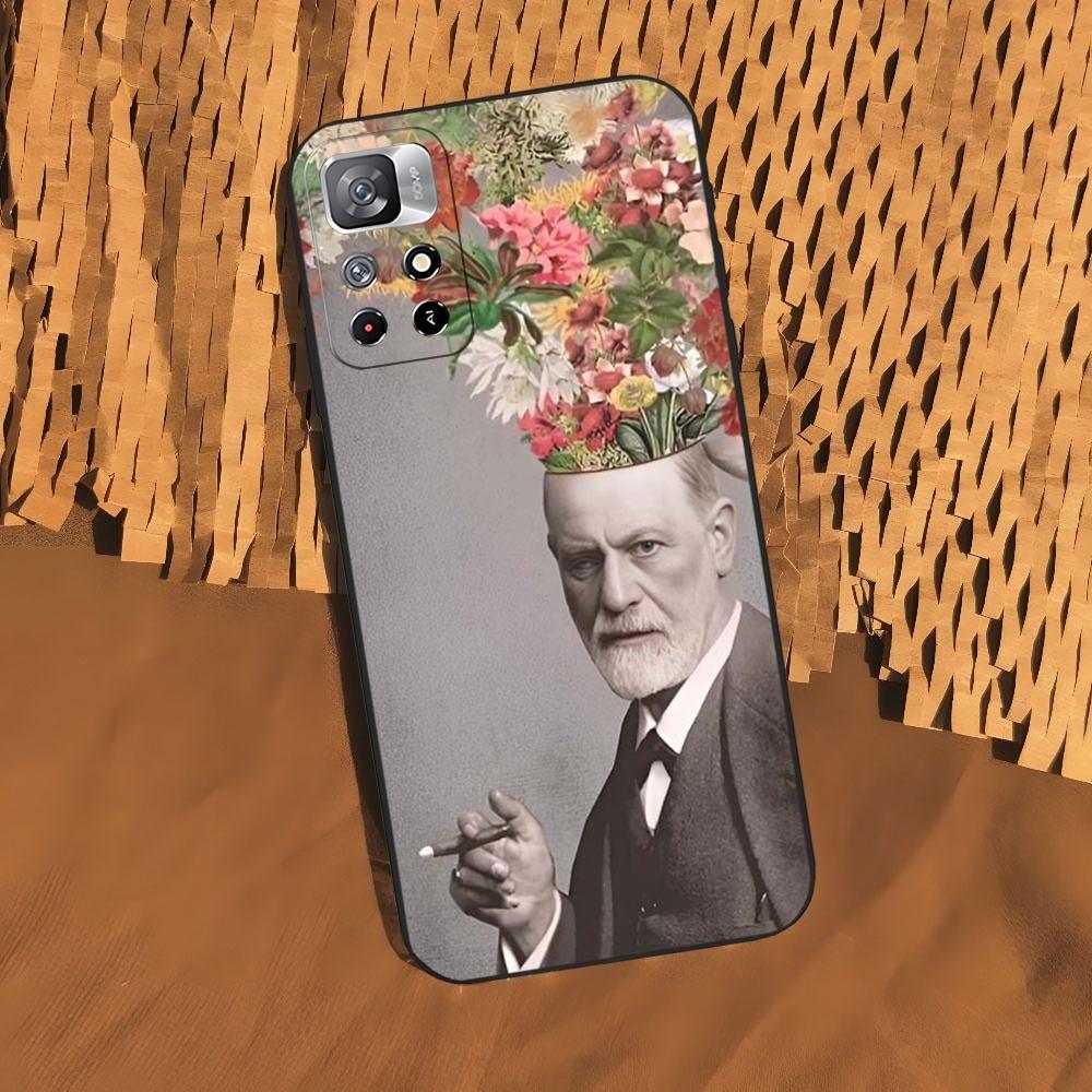 Sigmund Freud Phone Case for Xiaomi 15 14 13 12 Mi 11 ultra Pro Lite Black Soft Silicone Cover