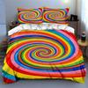 Bunte spiralförmige Wirbel Bettwäsche Bettbezug-Sets Bettbezüge Kissenbezüge Geschenke (1 * Bettbezug 2 * Kissenbezüge, ohne Bettdecke)