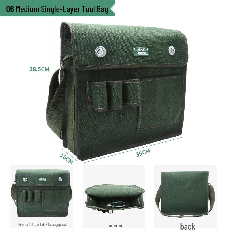 Multifunctional Electrician Canvas Tool Bag - Wear-resistant, Thickened, Shoulder/Crossbody