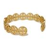 Used 10833 Bracelet Logo Cuff 37317 7993 Gold Plated Brass Double T Monogram Gold Women's from Japan AUTHENTIC