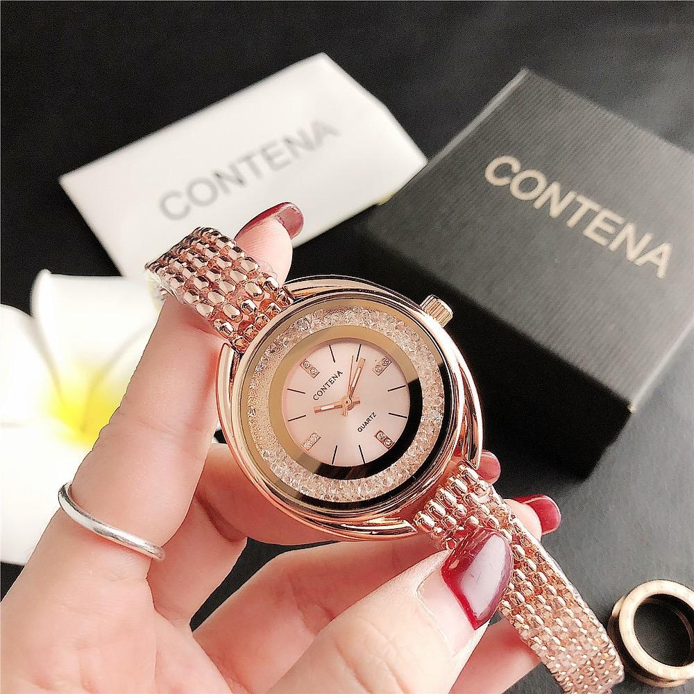CONTENA Montre à diamant en cristal Montre de mode pour femme