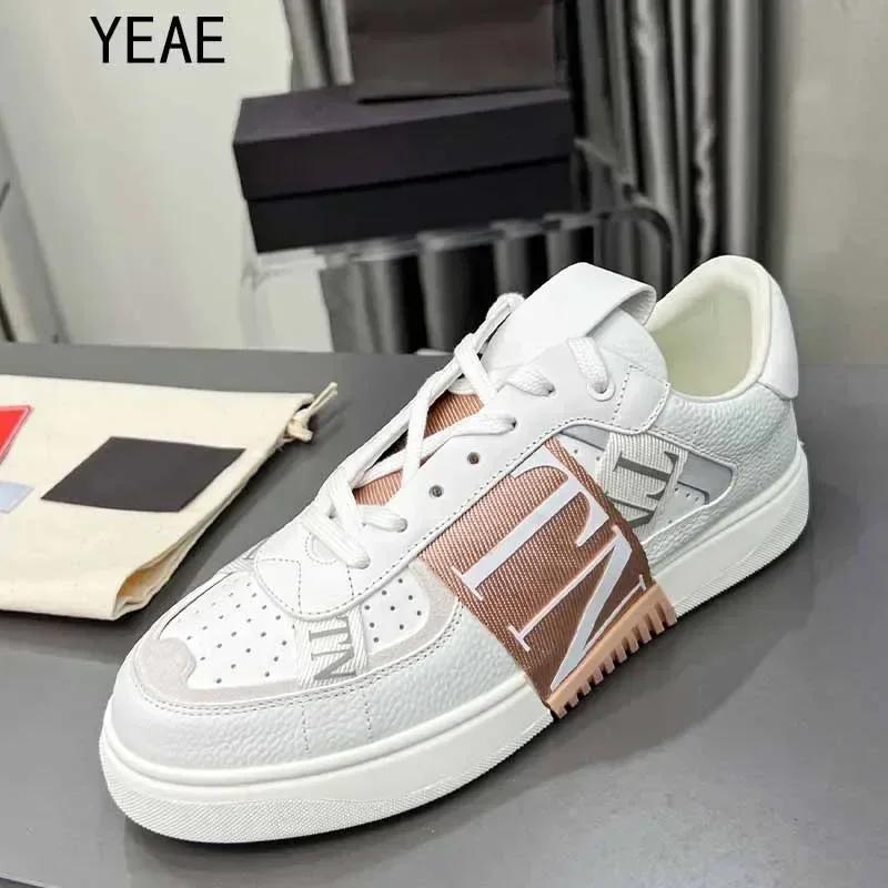 High-quality luxury trend colorful patchwork letters casual shoes High-end men's and women's leather shoes