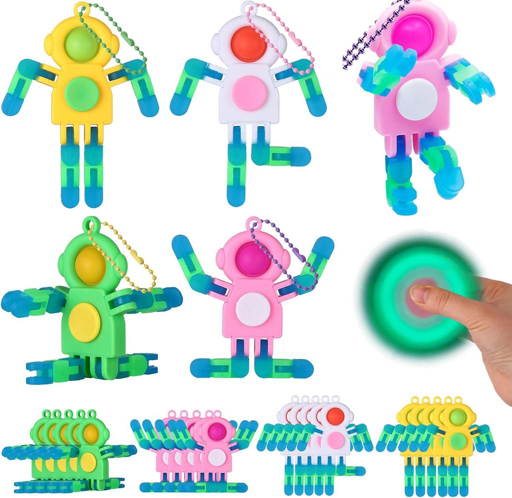 Deformable Astronaut Keychain Fidget Toys Push Bubble Stress Relief Sensory Toys Wacky Tracks Fidget Toys For Kids Birthday Gift