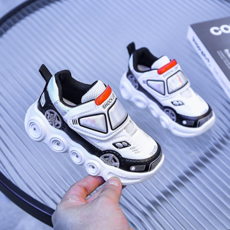 Children's LED Light-Up Sports Shoes Sneakers for Toddlers & Young Kids, Cartoon  Athletic Footwear for Boys & Girls