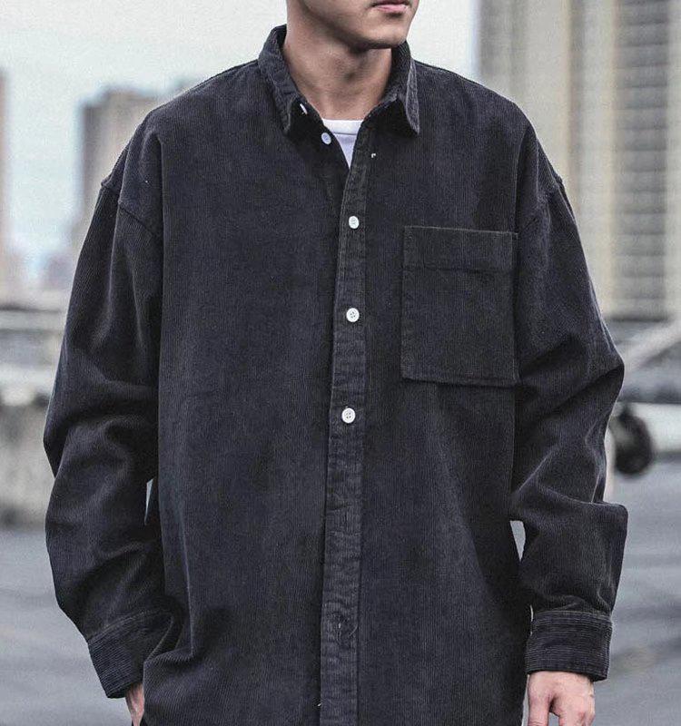 Men's Retro Corduroy Jacket - Spring/Autumn Loose Fit, Plus Size Casual Trend