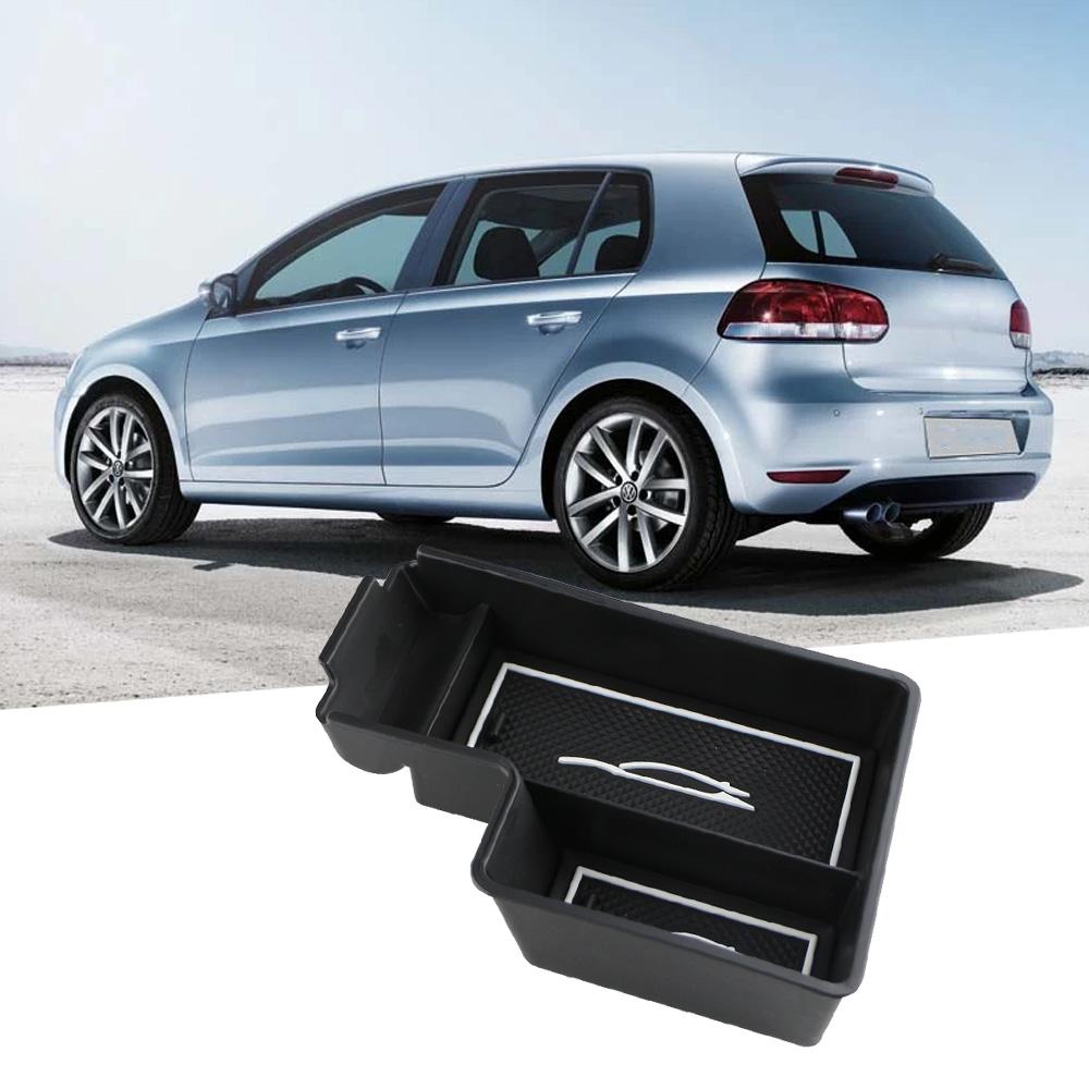 ABS Armrest Storage Box for Volkswagen VW Golf 6 MK6 R20 GTI SCIROCCO Jetta MK5 LHD Central Container Holder Tray