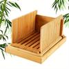 Bamboo Bread Slicer with Crumb Tray for Home Baking
