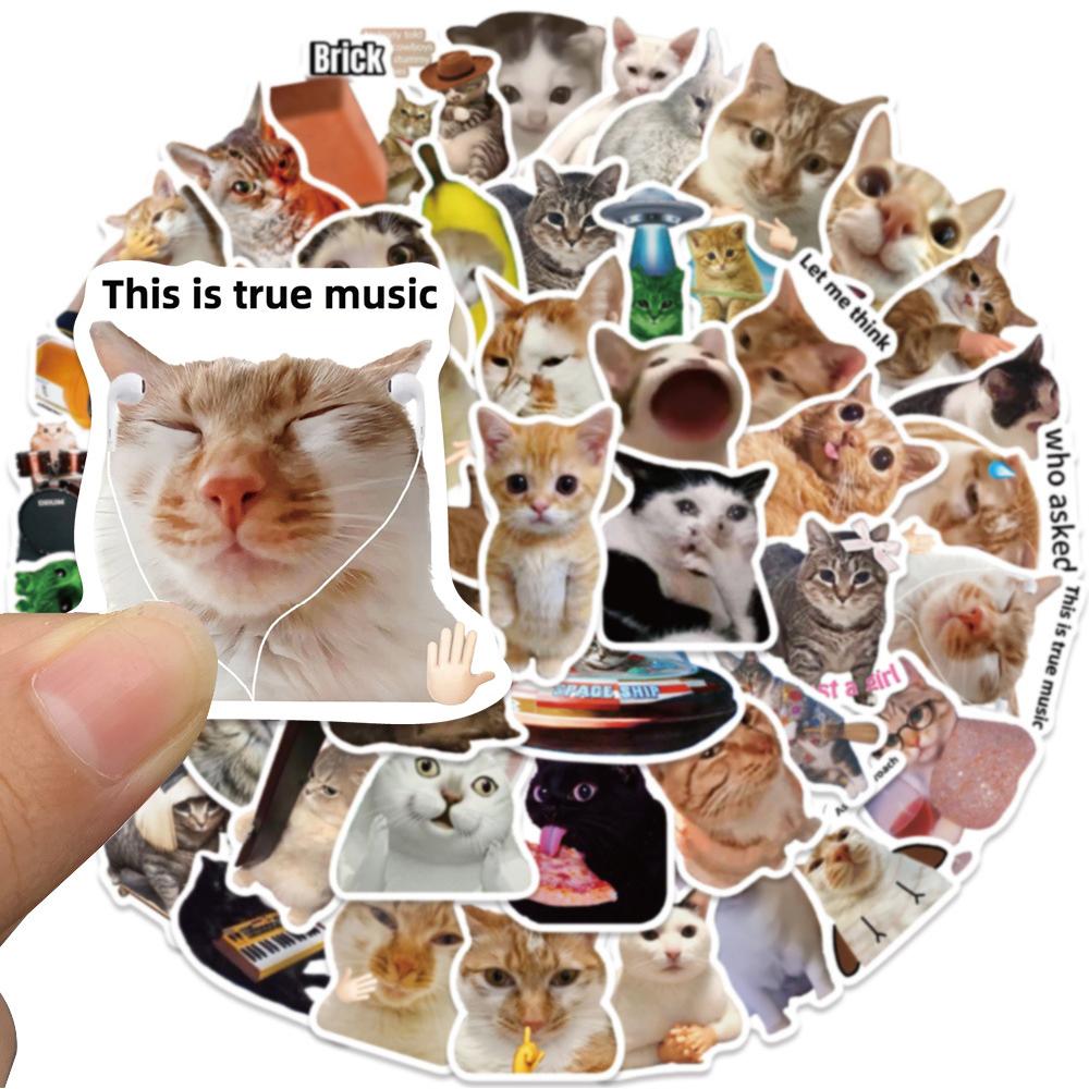 10/30/50pcs Funny Animal Cat MEME Stickers Waterproof Graffiti Stationery Diary Laptop Kawaii Decoration Sticker Toys Gifts