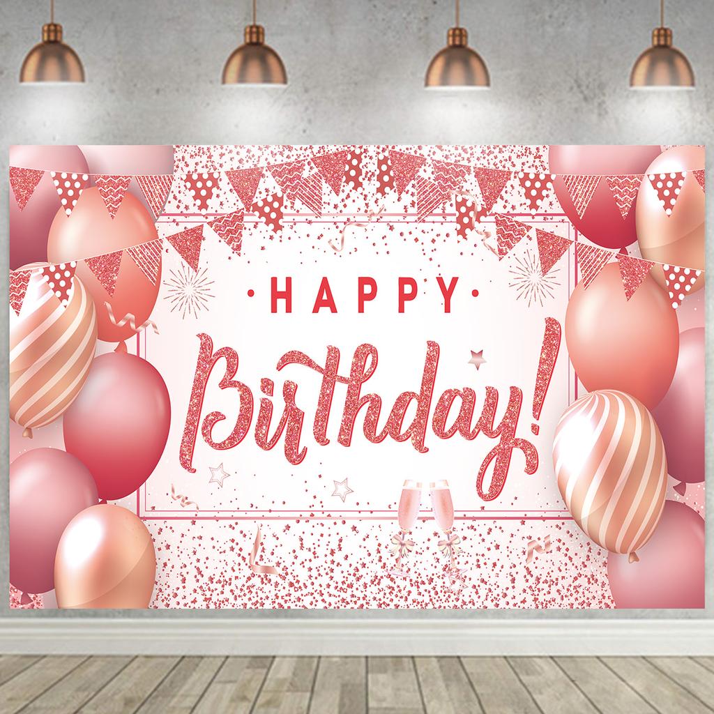Roségoldener Geburtstags-Hintergrund Geburtstagsfeier-Dekoration für Frau Geburtstags-Ballon-Set 30 40 50 Hintergrund Frau Jubiläum