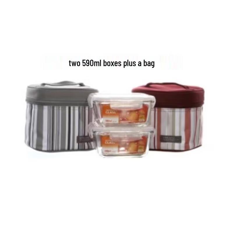 LOCK&LOCK Portable Heat-Resistant Glass Lunch Box Set