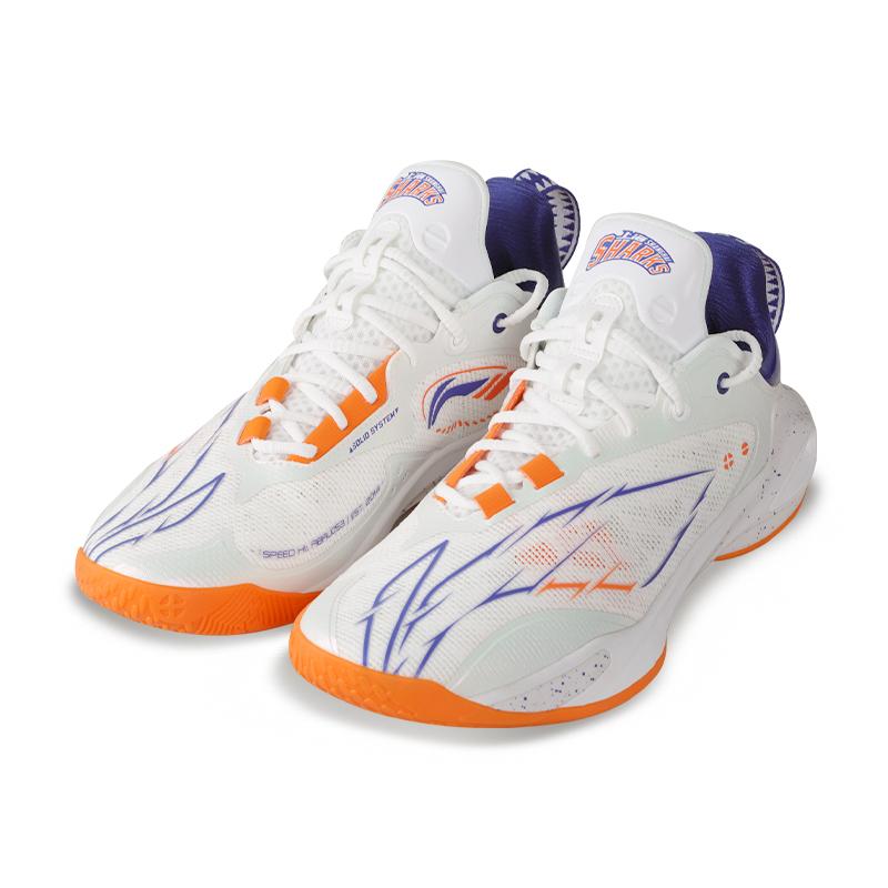 Li Ning Flash Attack 11 CBA Shanghai Team PE Edition Men Basketball Shoes White Orange ABAU053-29