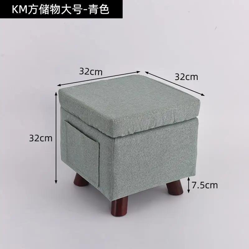 Stoff Kleiner Hocker Haushalts Niedriger Hocker Quadratischer Hocker Einfacher Wohnzimmer Sofa Beistelltisch Massivholzhocker Holzbank