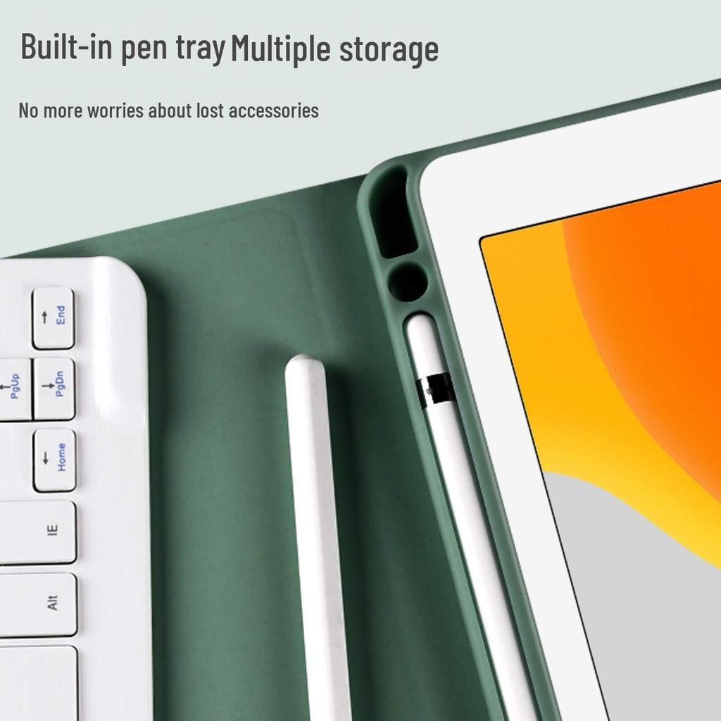 iPad Pro 11 Bluetooth Keyboard Leather Case 10th Gen 10.9 with Pen Slot - Magnetic Tablet Protective Shell 10.2