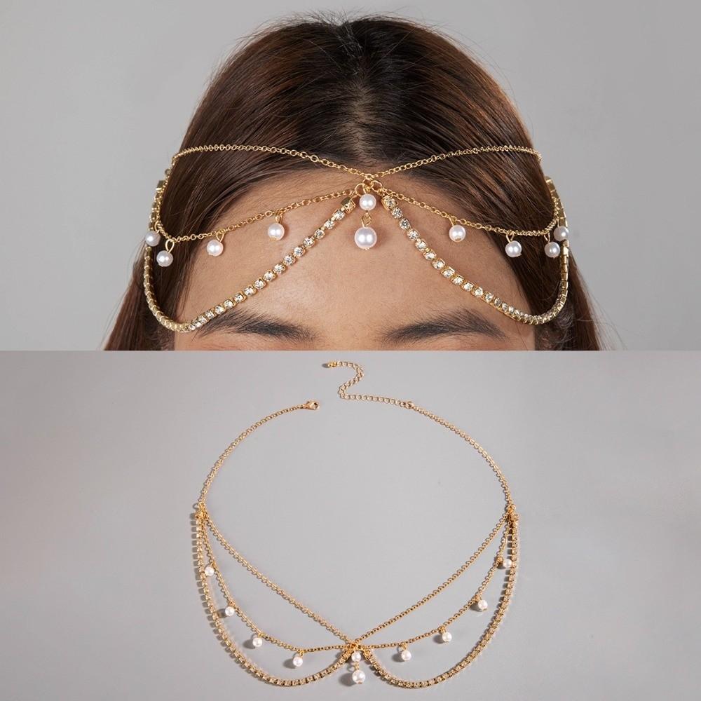 Long Tassels Bohemian Hair Chain Rhinestone Crystal Headband Ornament Women Girls