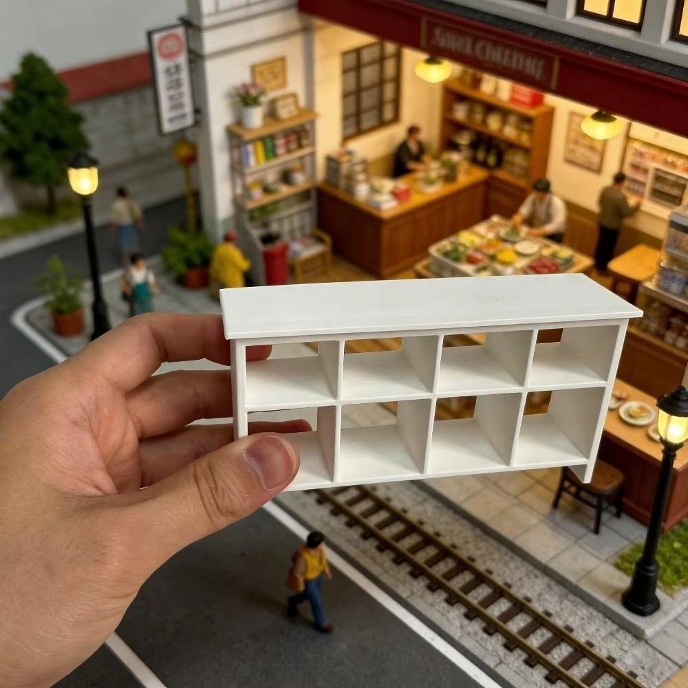 1pc White Model Storage Cabinets 1/12 Scale Building Scene Assembly Durable Scene Decoration Props