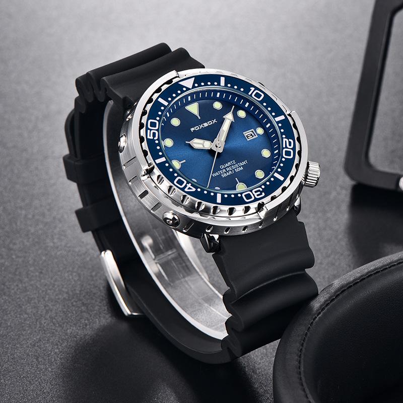 LIGE FOXBOX Herren-Quarzuhr Dreizeiger-Datum Wasserdicht Business-Armbanduhr Schwarzes Edelstahl