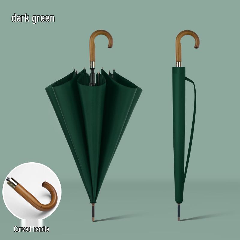 Extra Large Solid Wood Golf Umbrella with Automatic Long Handle—Customizable Logo