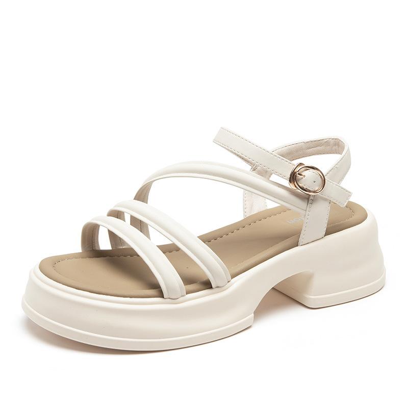 Augustine Sandals Women's Outer Wear 2025 New Summer Platform Roman Fairy Wind Thick Heel Beach Cool Slippers