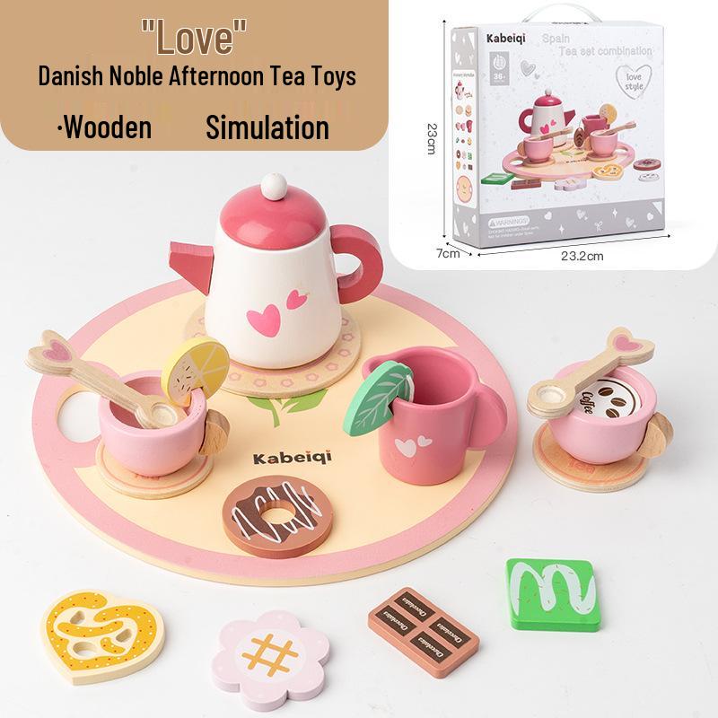 Nordic Tea Party Playset for Girls - Toy Teapot & Tea Set, Perfect for Afternoon Tea, Kindergarten & Birthday Gift