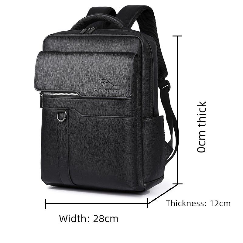 

Рюкзак из натуральной кожи Мужской рюкзак Для бизнеса Путешествий Большой вместимости Школьный рюкзак Воловья кожа Для отдыха на природе Модный Сумка для компьютера Black