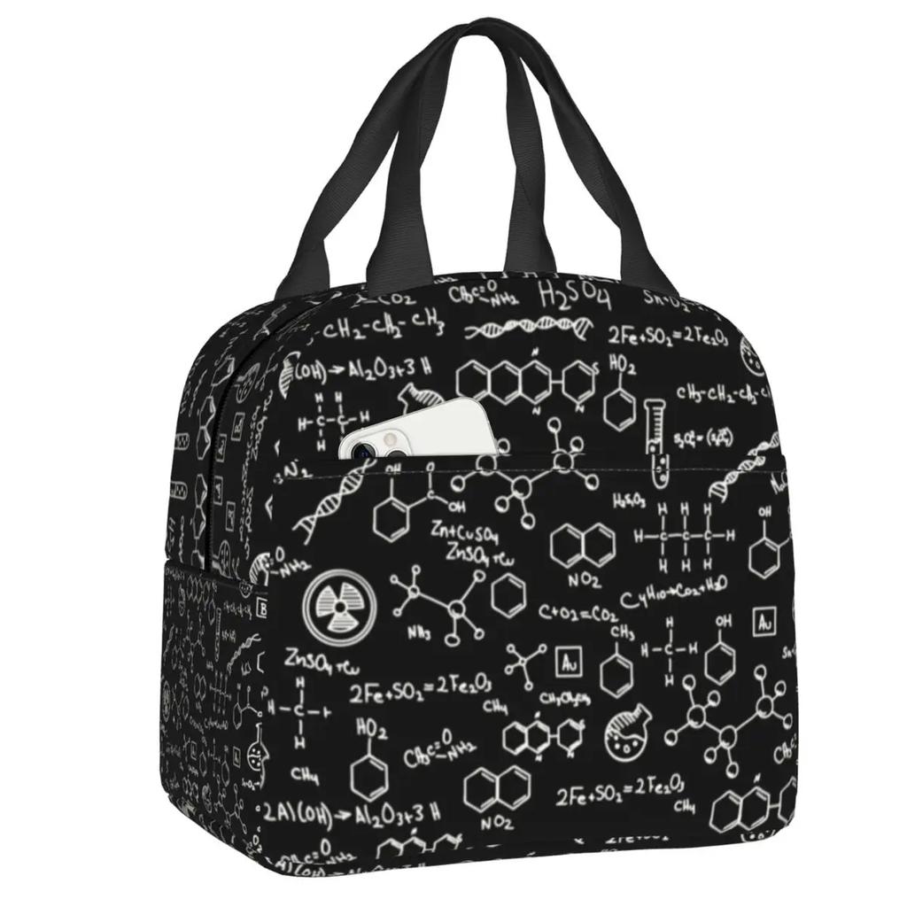 Chemistry Teacher Periodic Table Insulated Lunch Tote Bag for Kid Science Lab Tech Portable Thermal Cooler Food Lunch Box School